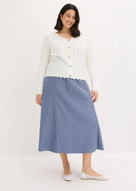 Gilet court en maille ajour&eacute;e, bonprix