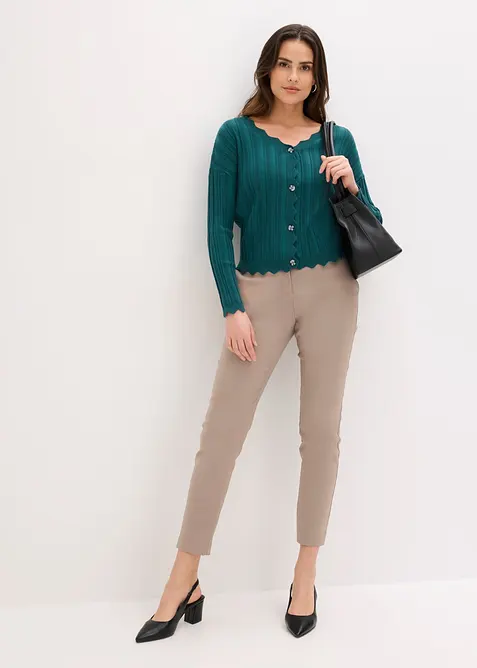 Kurze Ajour-Strickjacke, bonprix