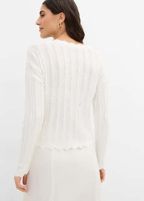 Kurze Ajour-Strickjacke, bonprix
