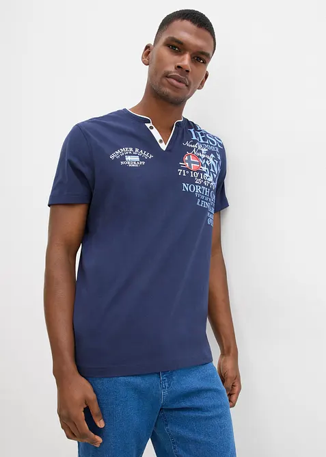 Henleyshirt, Kurzarm aus reiner Bio-Baumwolle, bonprix