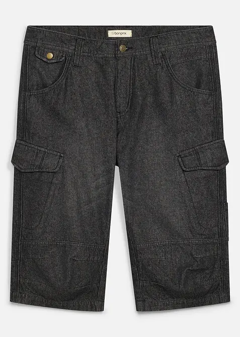 Leichte Jeans-Long-Cargobermuda, Relaxed Fit, bonprix