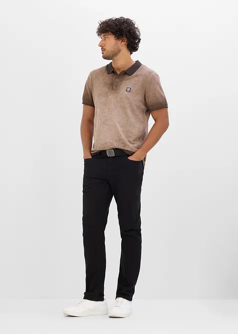 Polo piqu&eacute; aspect d&eacute;lav&eacute;, bonprix