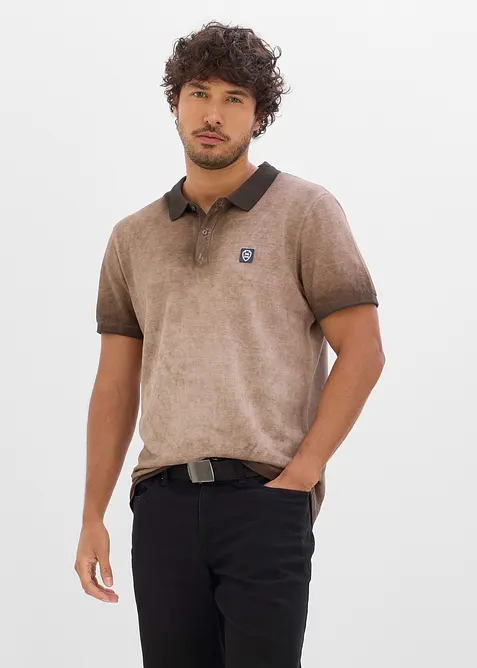 Polo piqu&eacute; aspect d&eacute;lav&eacute;, bonprix