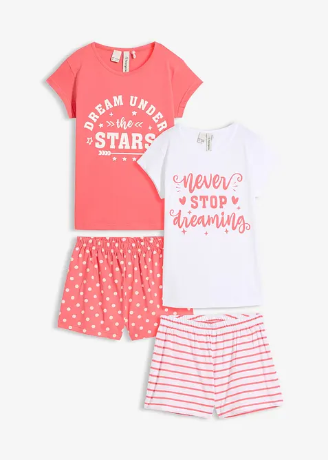 Shorty aus reiner Baumwolle mit kurzen &Auml;rmeln (4-tlg. Set), bonprix