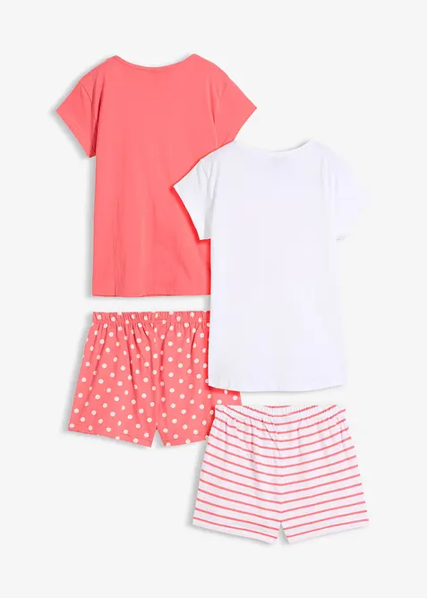 Lot de 2 pyjashorts 100% coton &agrave; manches courtes, bonprix