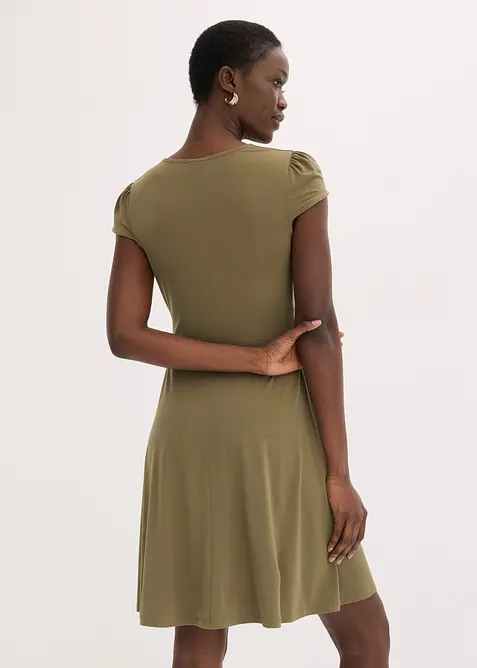 Jerseykleid mit dekorativer Schlie&szlig;e, bonprix