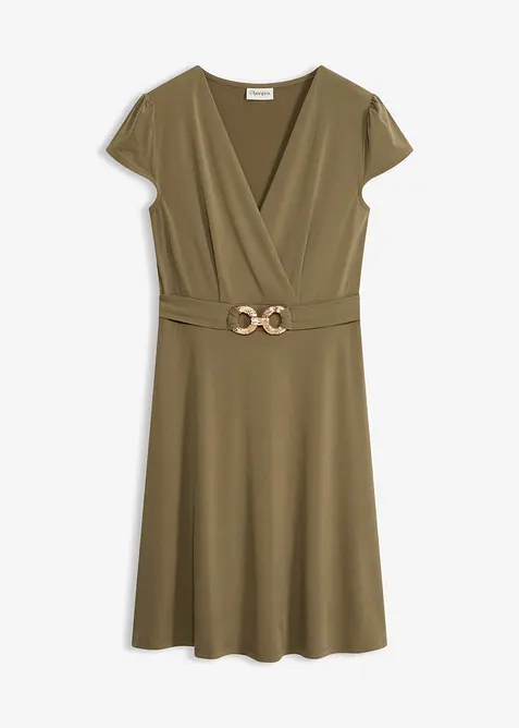 Jerseykleid mit dekorativer Schlie&szlig;e, bonprix