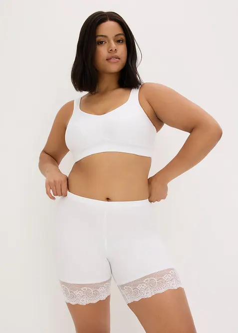 Cycliste anti-frottement en polyamide rafra&icirc;chissant avec jambe en dentelle, bonprix