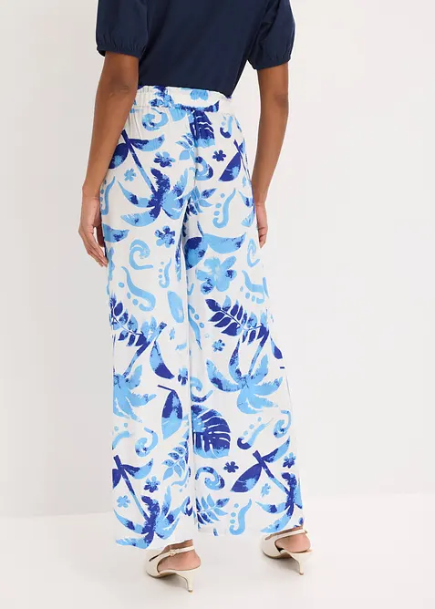 Pantalon large en viscose textur&eacute;e, bonprix