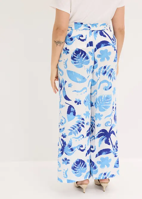 Pantalon large en viscose textur&eacute;e, bonprix