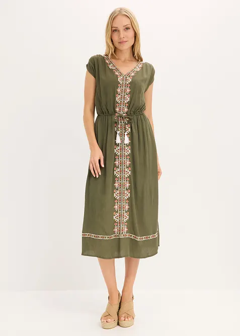Boho-Midikleid aus flie&szlig;ender Viskose, bonprix