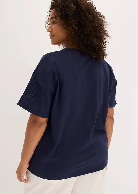 T-Shirt mit Lochstickerei, bonprix