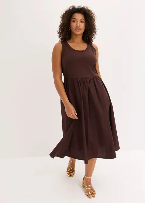 Jerseykleid im Materialmix, bonprix