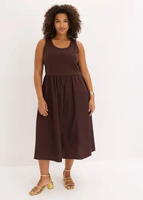 Jerseykleid im Materialmix, bonprix