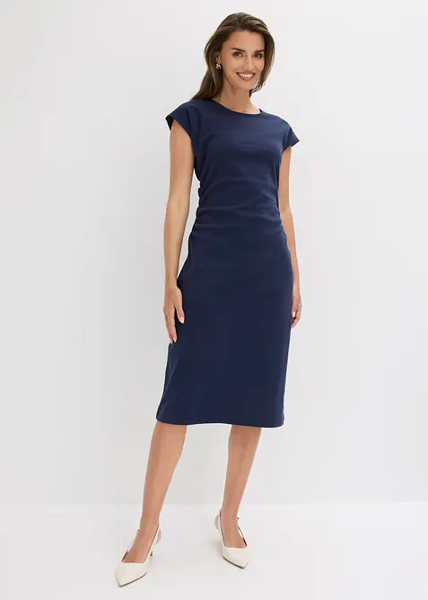 Midikleid mit geraffter Taille, bonprix