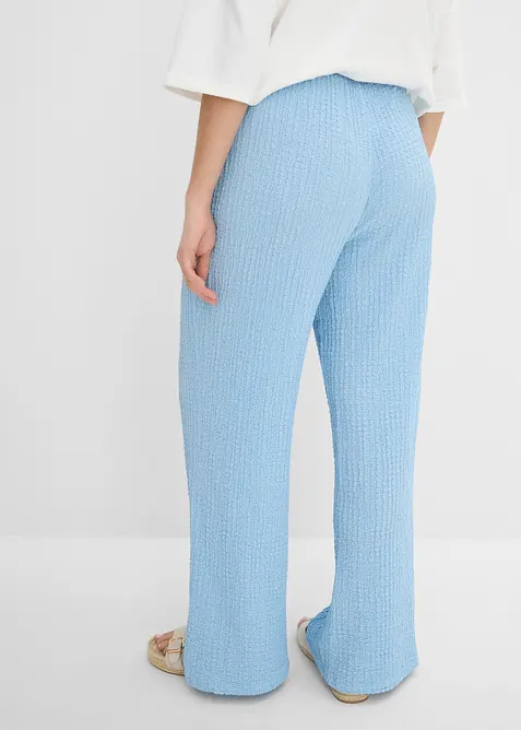Pantalon large &agrave; taille &eacute;lastiqu&eacute;e en cr&ecirc;pe, bonprix