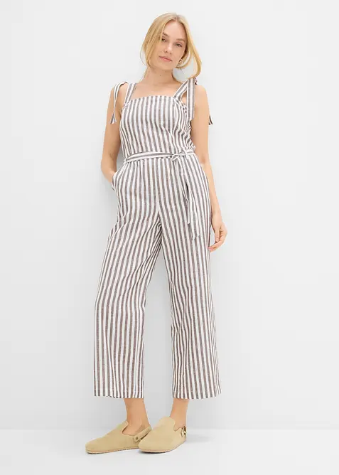 Jumpsuit aus Baumwoll-Leinen-Mix, bonprix