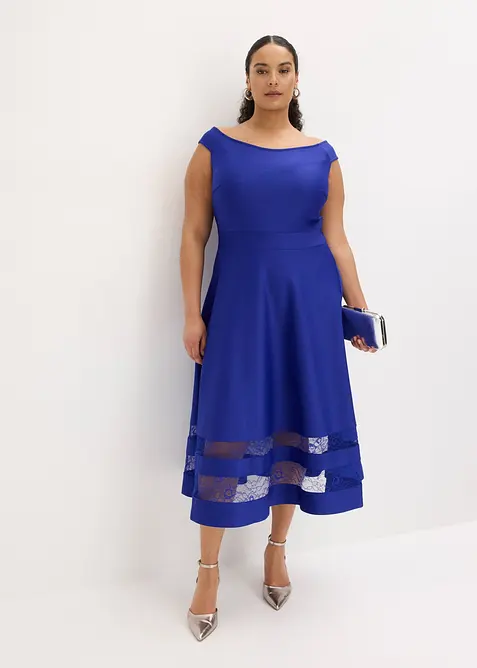 Carmen-Kleid mit Spitze, bonprix
