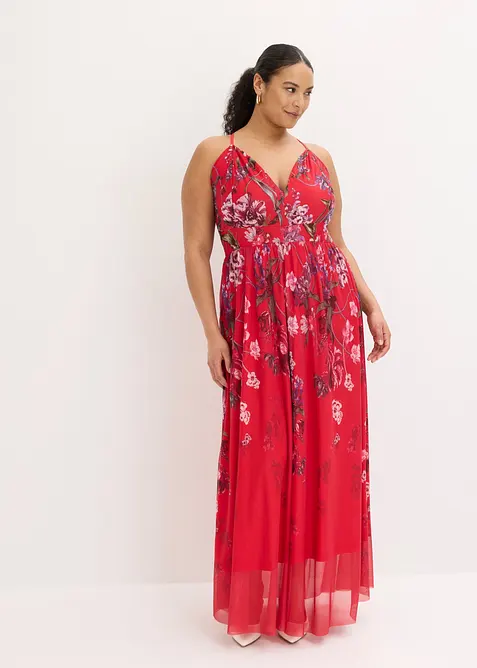 Maxikleid aus zartem T&uuml;ll mit Tr&auml;gern, bonprix