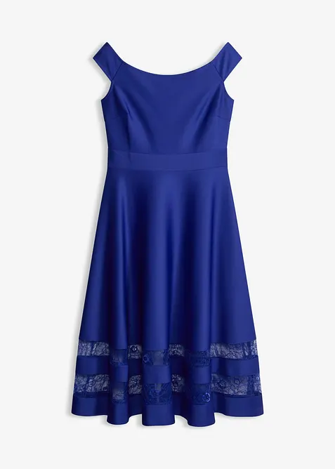 Robe col Bardot avec dentelle, bonprix