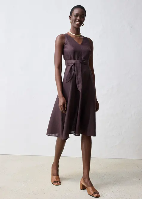 Midikleid aus reinem Leinen, bonprix
