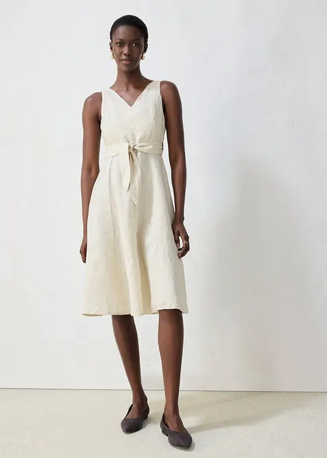 Midikleid aus reinem Leinen, bonprix