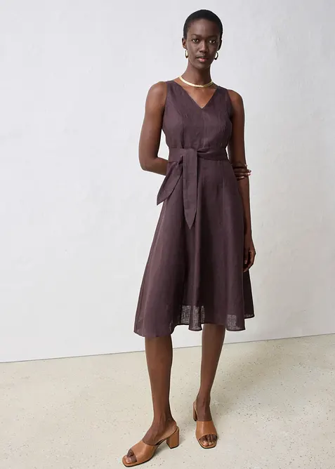 Midikleid aus reinem Leinen, bonprix