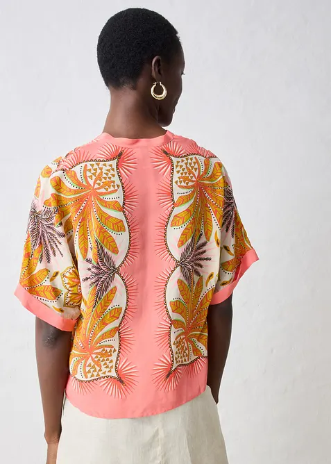 Tunique en soie m&eacute;lang&eacute;e, bonprix