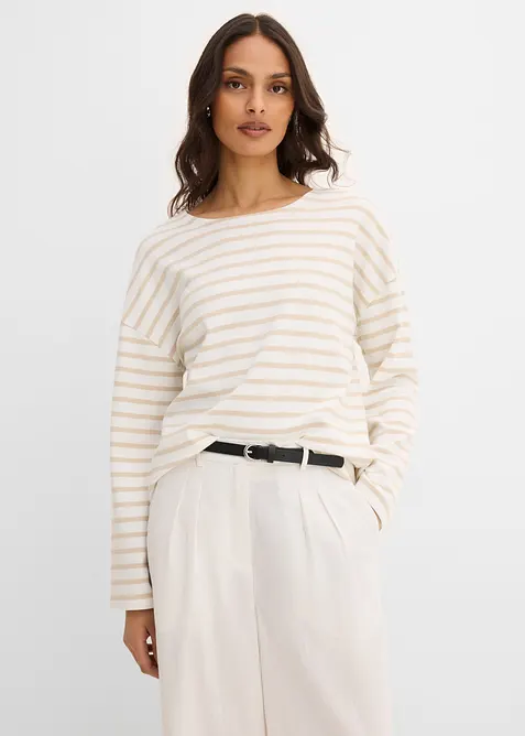 Gestreiftes Langarmshirt aus Bio-Baumwolle, bonprix