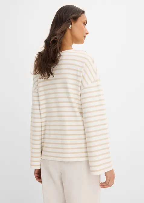 Gestreiftes Langarmshirt aus Bio-Baumwolle, bonprix