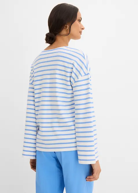 T-shirt manches longues ray&eacute; en coton, bonprix