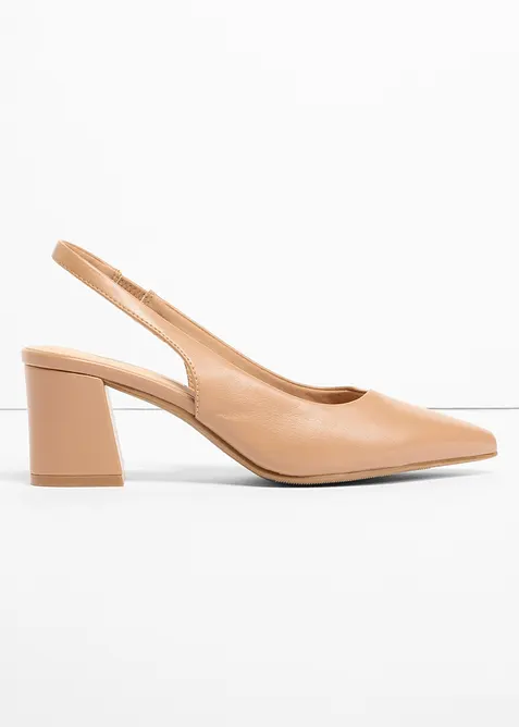 Escarpins slingback &agrave; talon carr&eacute;, bonprix