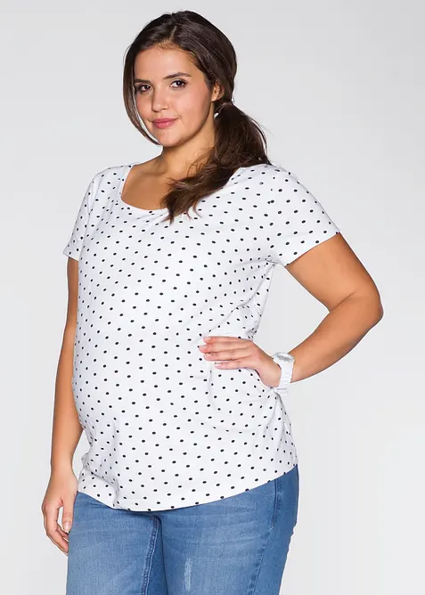 Umstandsshirts aus Bio-Baumwolle (2er-Pack) mit Polka-Dots, bonprix
