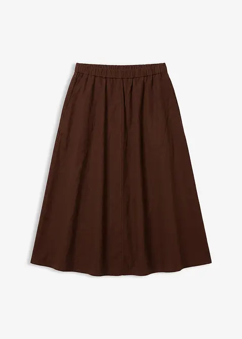 Midirock aus Leinen-Mix, bonprix