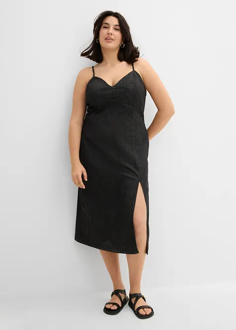 Robe en jean fendue, bonprix