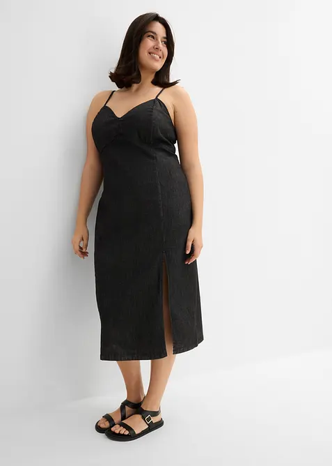 Robe en jean fendue, bonprix