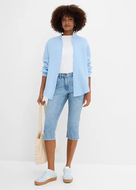 Jean droit, taille mi-haute, extensible, bonprix