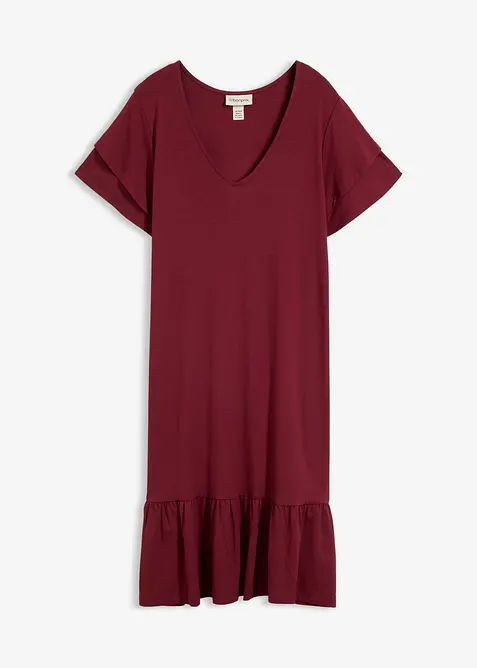 Robe en jersey viscose &agrave; volants, bonprix