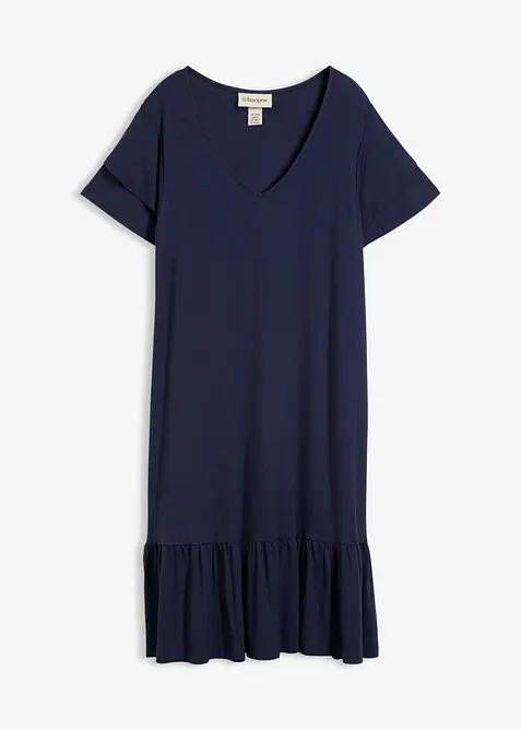 Robe en jersey viscose &agrave; volants, bonprix