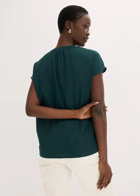 Chemisier manches courtes &agrave; boutonnage invisible, bonprix