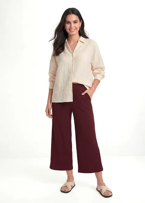 Jersey-Hose aus Rippe mit Bequembund, bonprix