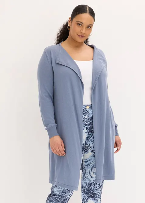 Long-Strickjacke mit Baumwolle, bonprix