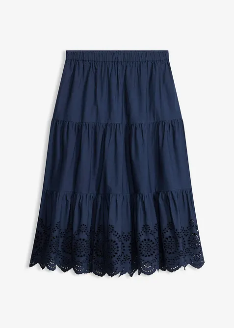 Stufenrock mit Lochstickerei, bonprix