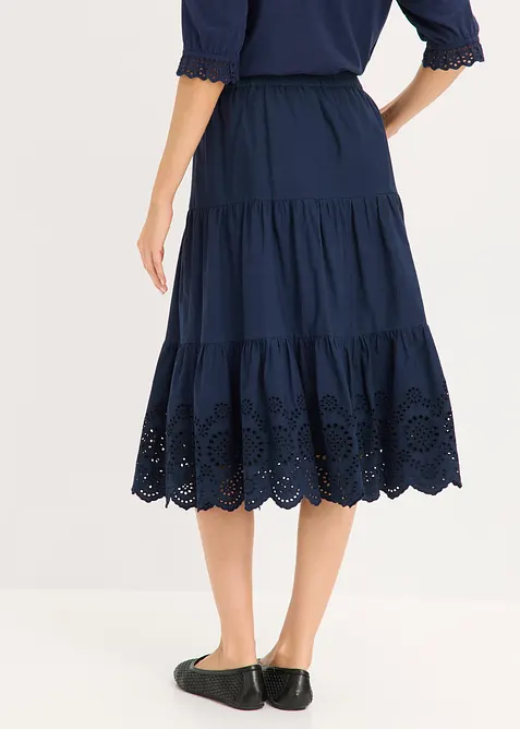 Stufenrock mit Lochstickerei, bonprix
