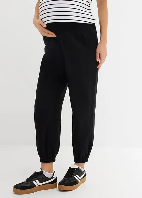 2-in-1 Umstandshose aus reinem Baumwollmusselin f&uuml;r die Schwangerschaft und danach, bonprix