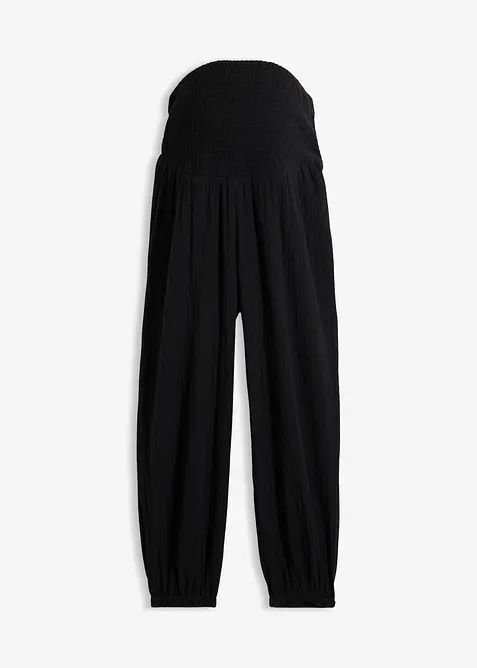 2-in-1 Umstandshose aus reinem Baumwollmusselin f&uuml;r die Schwangerschaft und danach, bonprix