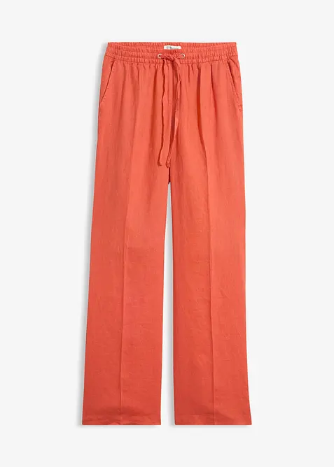 Pantalon taille &eacute;lastiqu&eacute;e 100% lin, bonprix
