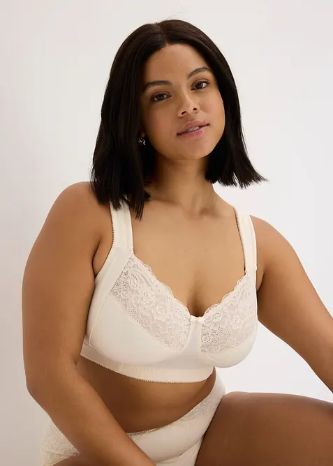 Soutien-gorge grand maintien sans armatures, bretelles rembourr&eacute;es, bonprix