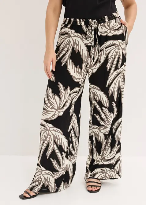 Pantalon large en viscose fluide, bonprix