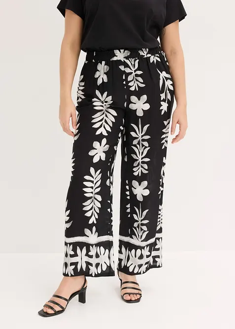 Pantalon imprim&eacute; en viscose fluide, bonprix
